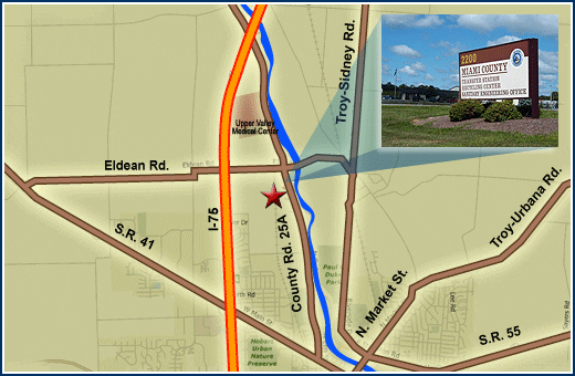 map of the area around the waste transfer station