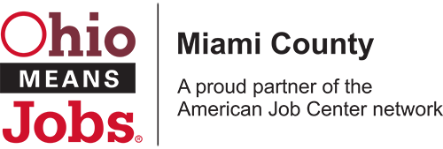 Ohio Means Jobs - Miami County A proud partner of the American Job Center - web badge/graphic